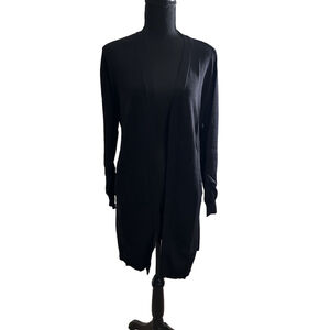 Truth + Style Black Mixed Media Cardigan w/ Cinched Back, Size M